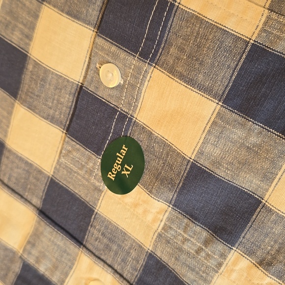 NWT L.L. Bean Men's Vintage Indigo Blue Plaid Short Sleeve  Shirt Size XL - Picture 15 of 15